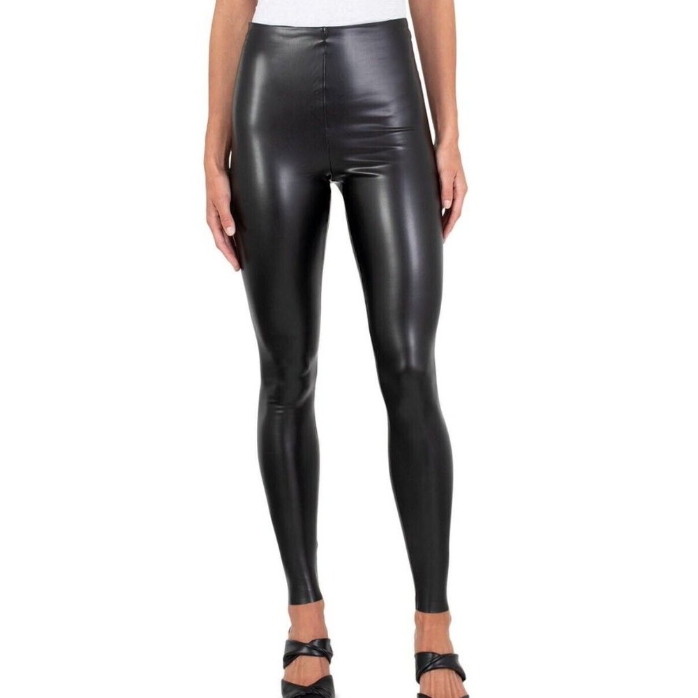 Joie Faux Leather Black Leggings, Size X-Large